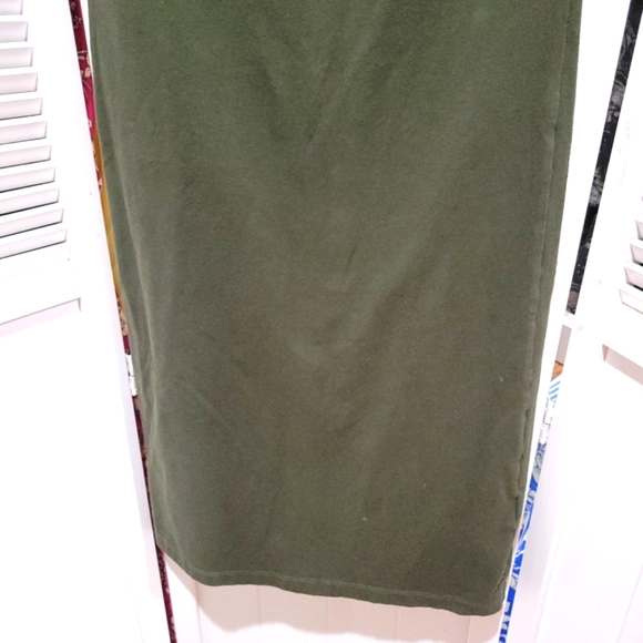 ADIDAS 3 STRIPE OLIVE GREEN LOGO BODYCON DRESS SZSML - Picture 3 of 10